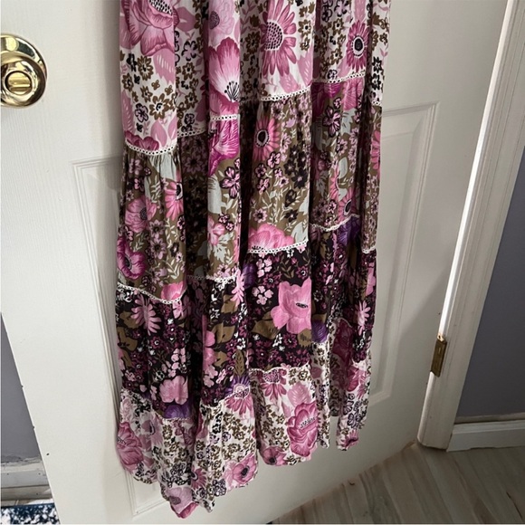 Spell Floral Patchwork Maxi Dress - Pink and Purple - Picture 12 of 16